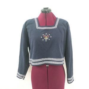 Cropped 80s sailor sweatshirt